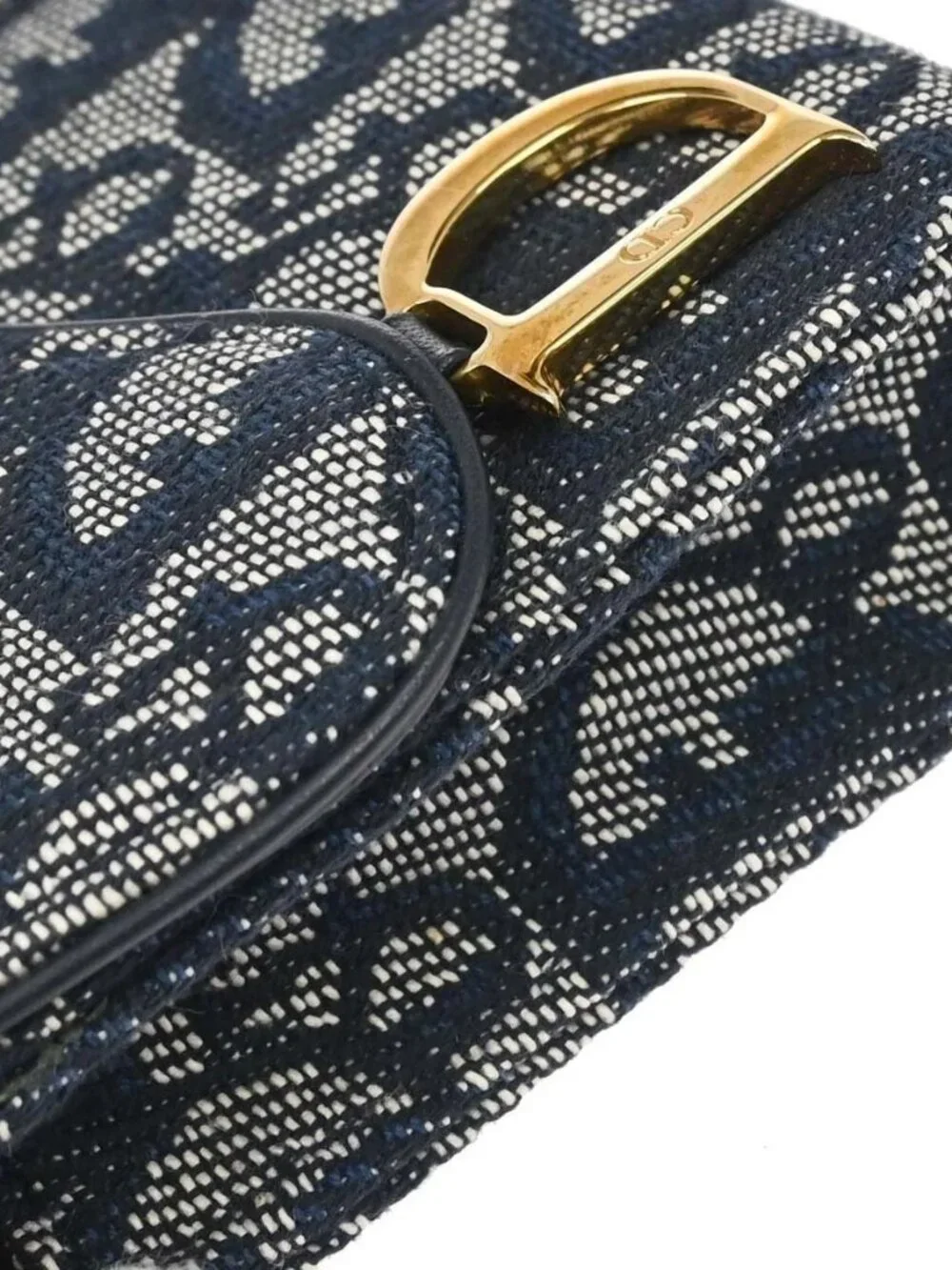 Christian Dior Navy Canvas Trotter Saddle Belt Pouch 07LU0024